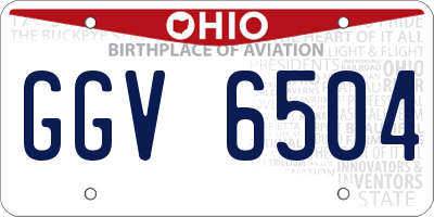 OH license plate GGV6504