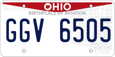 OH license plate GGV6505