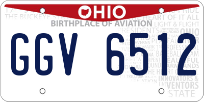 OH license plate GGV6512