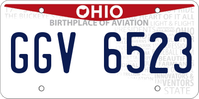 OH license plate GGV6523