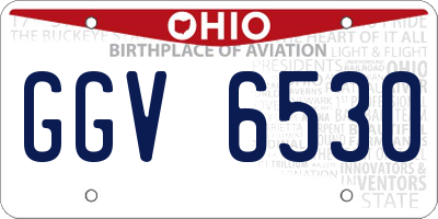 OH license plate GGV6530