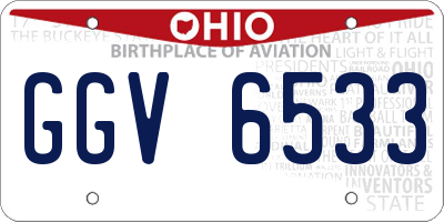 OH license plate GGV6533