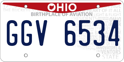 OH license plate GGV6534