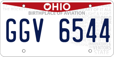 OH license plate GGV6544
