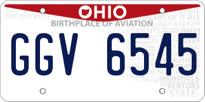 OH license plate GGV6545