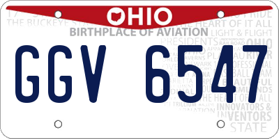 OH license plate GGV6547