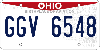 OH license plate GGV6548