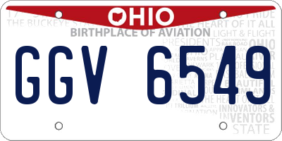 OH license plate GGV6549
