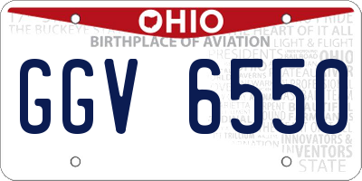 OH license plate GGV6550