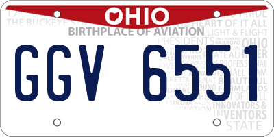 OH license plate GGV6551