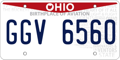 OH license plate GGV6560