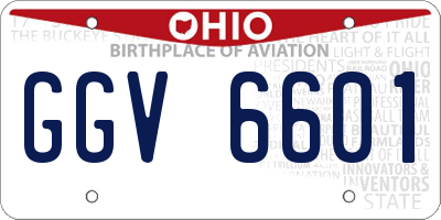 OH license plate GGV6601