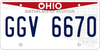 OH license plate GGV6670