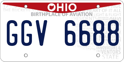 OH license plate GGV6688