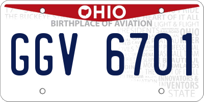 OH license plate GGV6701