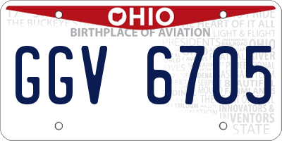 OH license plate GGV6705