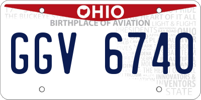 OH license plate GGV6740