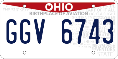 OH license plate GGV6743