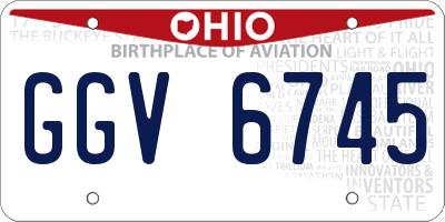 OH license plate GGV6745