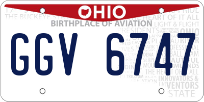 OH license plate GGV6747