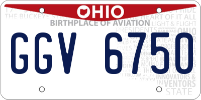 OH license plate GGV6750