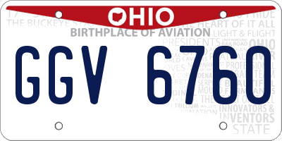 OH license plate GGV6760