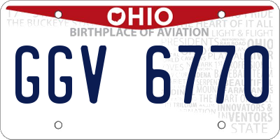 OH license plate GGV6770