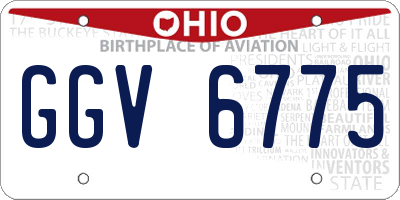 OH license plate GGV6775