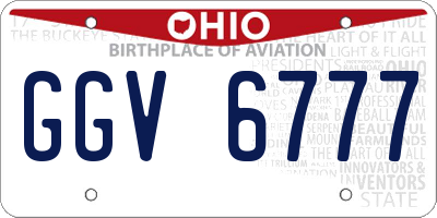 OH license plate GGV6777