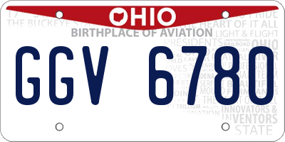 OH license plate GGV6780