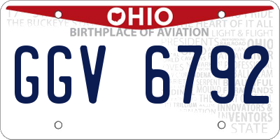 OH license plate GGV6792