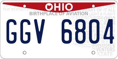 OH license plate GGV6804