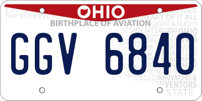 OH license plate GGV6840