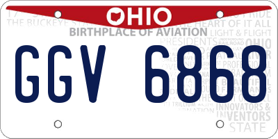 OH license plate GGV6868
