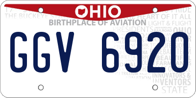 OH license plate GGV6920