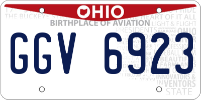 OH license plate GGV6923