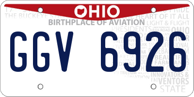OH license plate GGV6926
