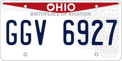 OH license plate GGV6927