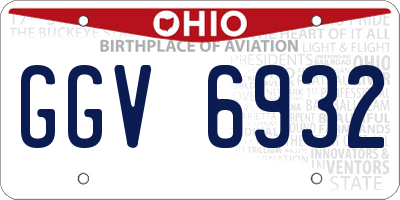 OH license plate GGV6932