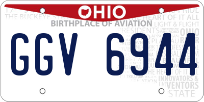 OH license plate GGV6944