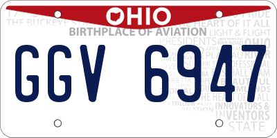 OH license plate GGV6947