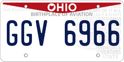OH license plate GGV6966