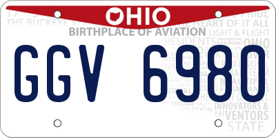 OH license plate GGV6980
