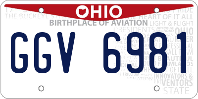 OH license plate GGV6981