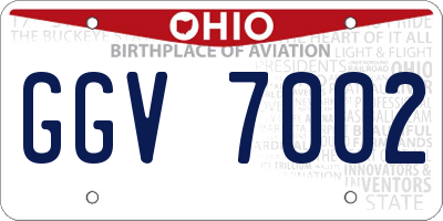 OH license plate GGV7002
