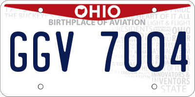 OH license plate GGV7004