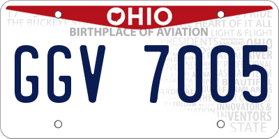 OH license plate GGV7005
