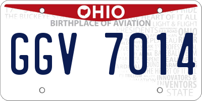 OH license plate GGV7014