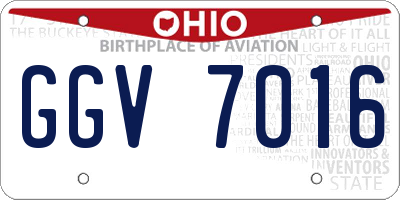OH license plate GGV7016