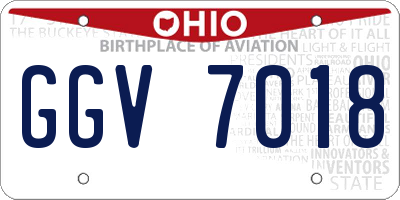 OH license plate GGV7018